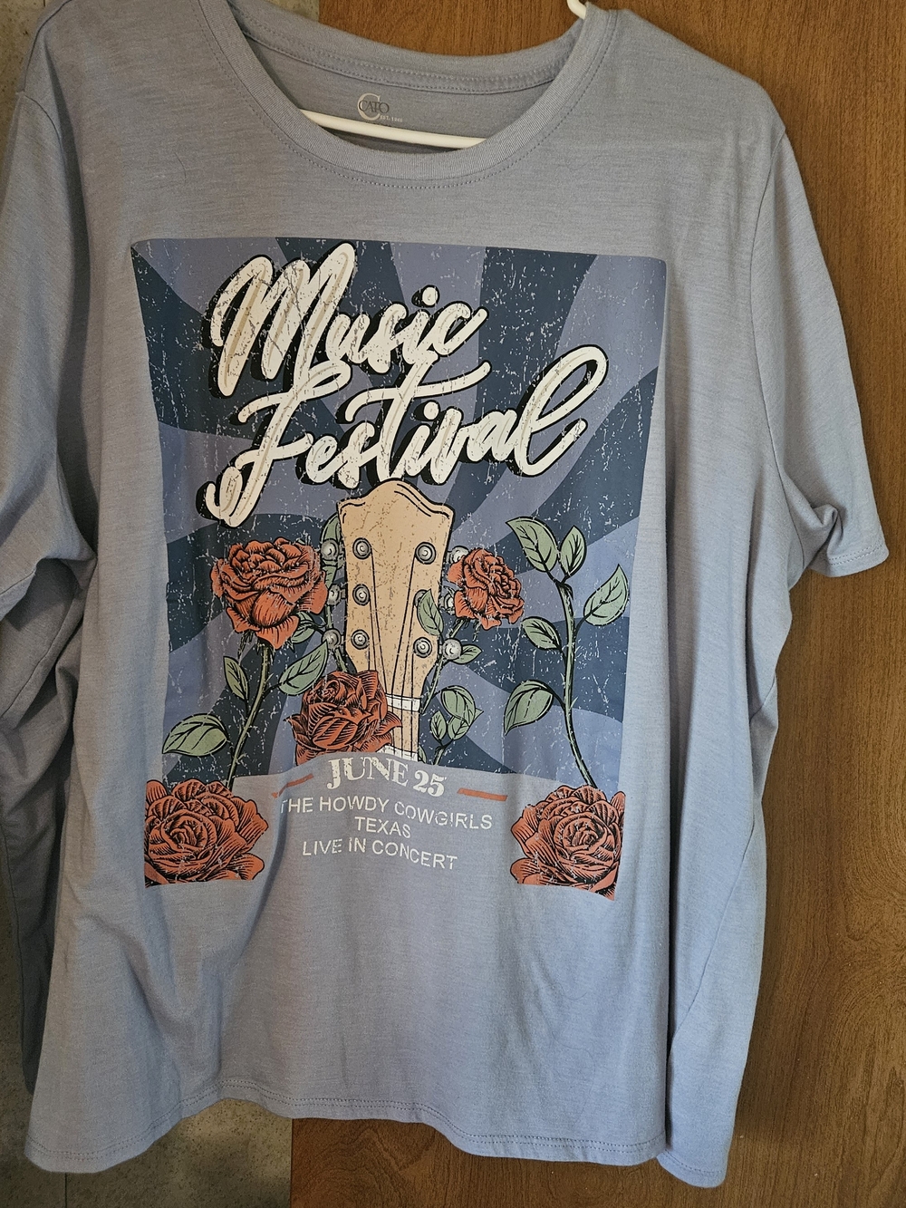 Music Festival Graphic Tee - Light Blue